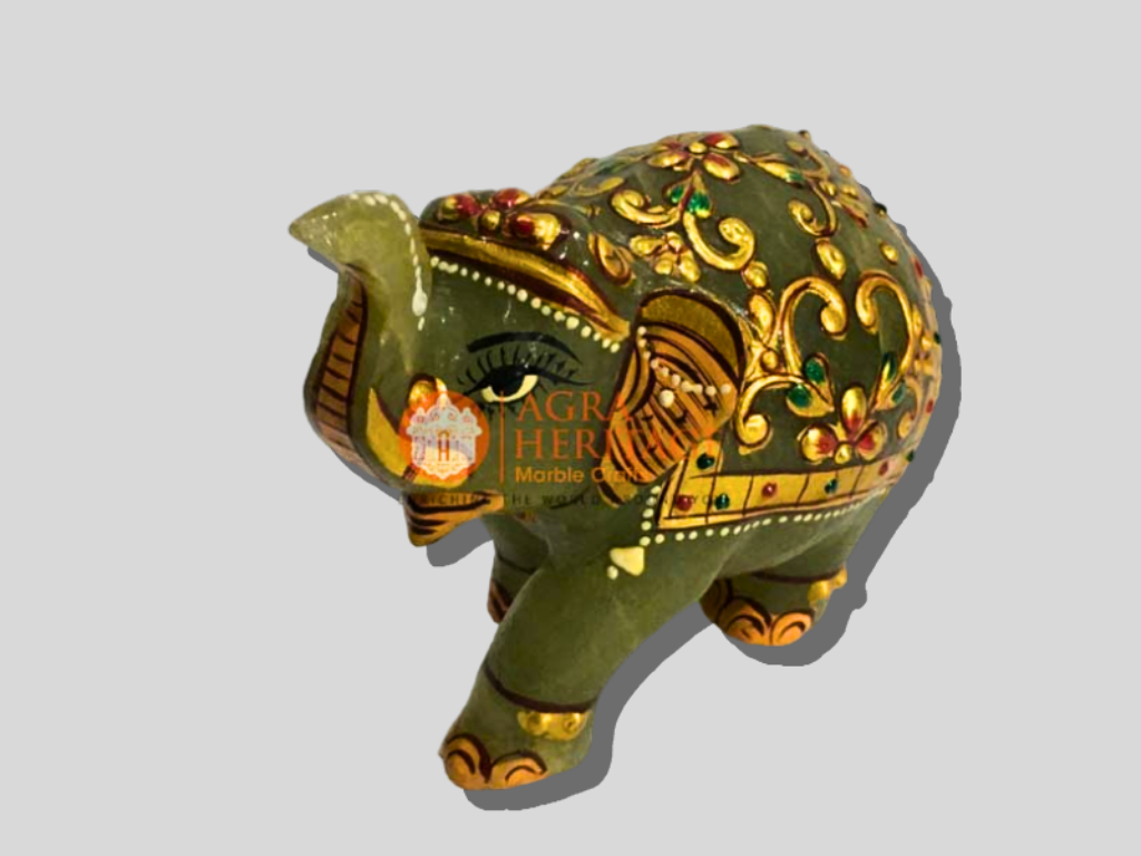 Exclusive Green Pizer Jumbo Elephant Sculpture